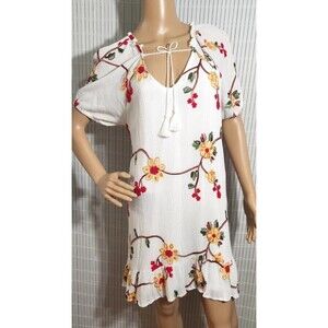 Liv Los Angeles Embroidered Dress Women Medium Spring Dress B13